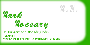 mark mocsary business card